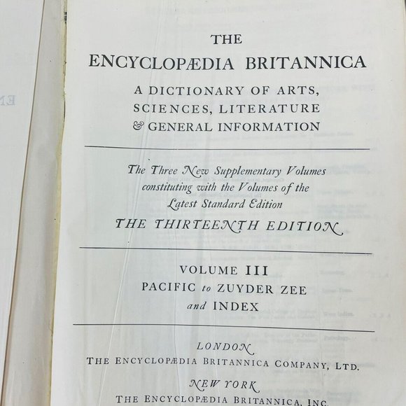 Encyclopedia Britannica 1926 Pacific - Zuyder Zee Leather Book 3 Only - Picture 8 of 12